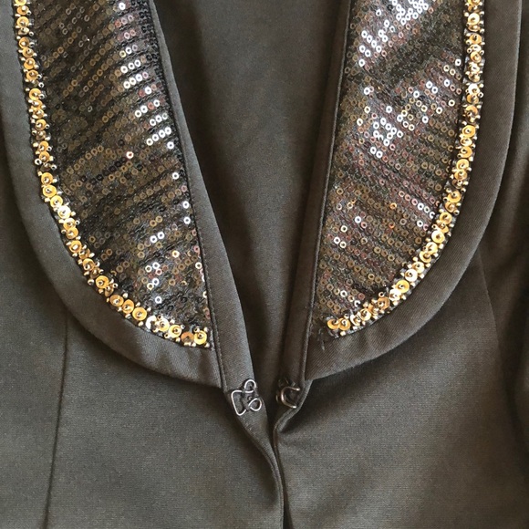 Daytrip Black Embellished Ruched Sleeve Blazer Lg - Picture 2 of 5